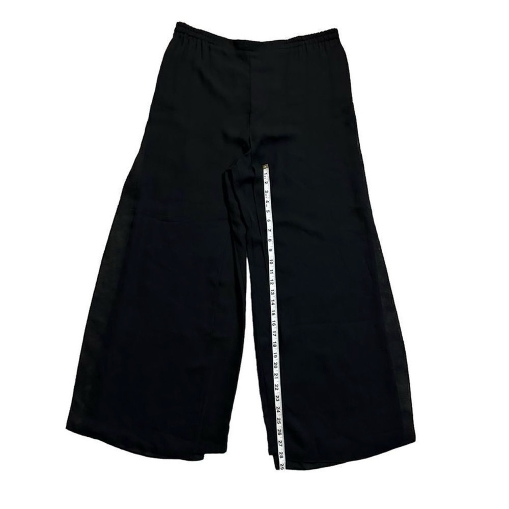 Adrianna Papell Evening Essentials Palazzo Black Sheer Overlay Pants Sz 8 - Picture 7 of 8